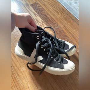 Veja High Top Canvas Sneakers in Black